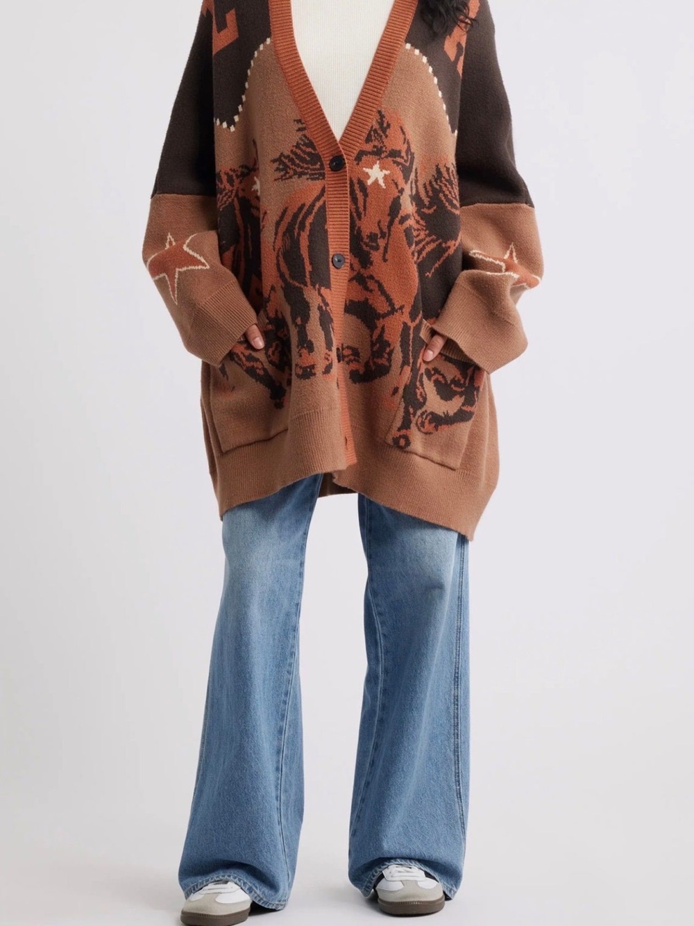 Dressed in LALA Untamed Wild Horses Cardigan NWT Small/Medium